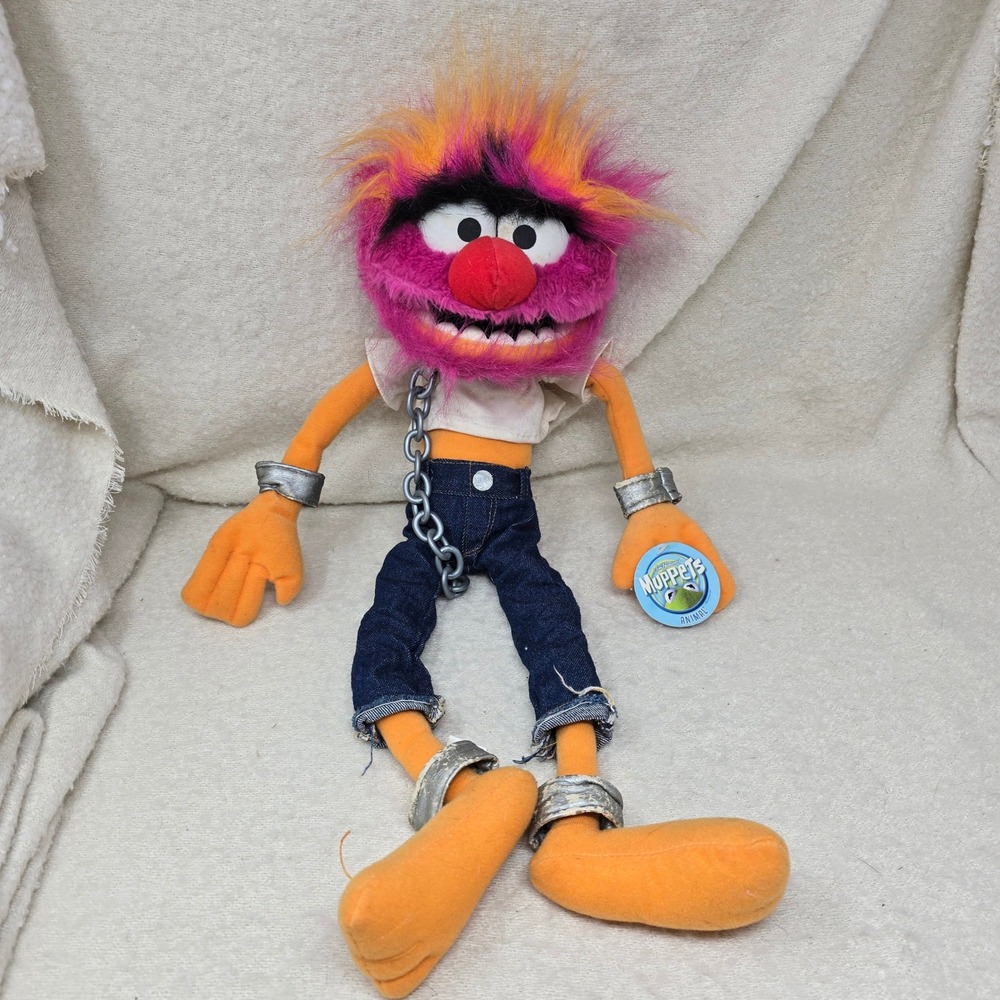 Nanco 23" Plush Toy Orange Animal Muppets Jim Henson Denim Shackles New